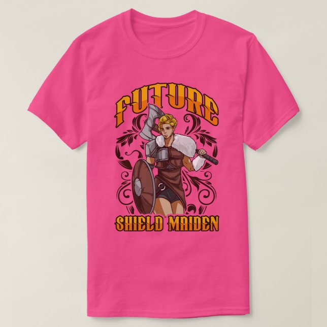 Niedlicher Future Shield Nordic Viking Warrior T-Shirt (Design vorne)