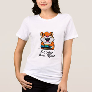 Niedlicher Gamer-Hamster mit viel Zitat Tri-Blend Shirt