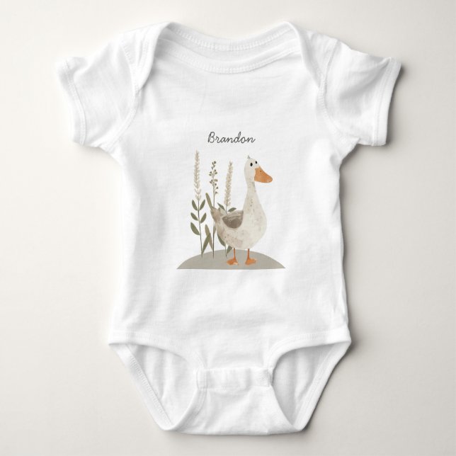 Niedlicher Gänsehuhn Baby Strampler (Vorderseite)