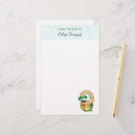 Niedlicher Gartenplanter mit Regenbogen & Klee Briefpapier