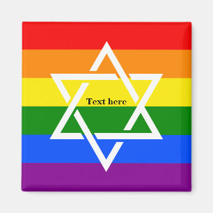 Niedlicher Gay Rainbow Flag Jüdischer Star von Dav Magnet