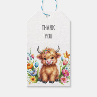 Niedlicher Geburtstag der Hochlandkuh Geschenkanhänger