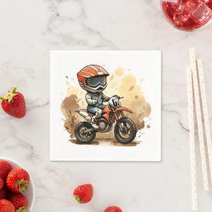 Niedlicher Geburtstag eines Motorrads Serviette