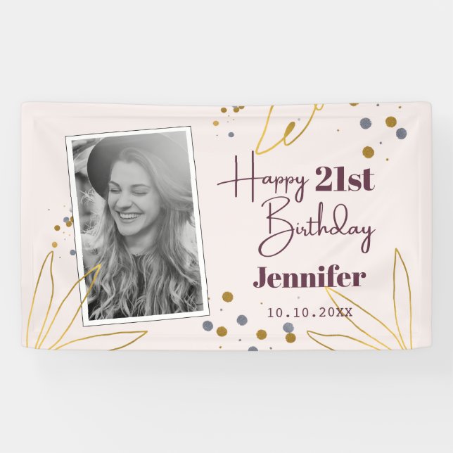 Niedlicher Geburtstag jedes Jahr Personalisiert Banner (Horizontal)