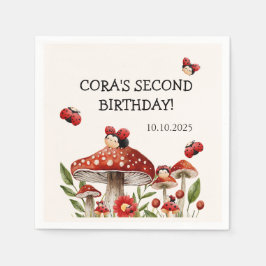 Niedlicher Geburtstag unseres kleinen Ladybug-Mädc Serviette