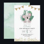 Niedlicher Geburtstag von Koala Greenery Kid Einladung<br><div class="desc">Niedlicher Geburtstag von Koala Greenery Kid</div>