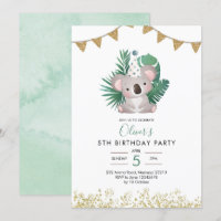 Niedlicher Geburtstag von Koala Greenery Kid