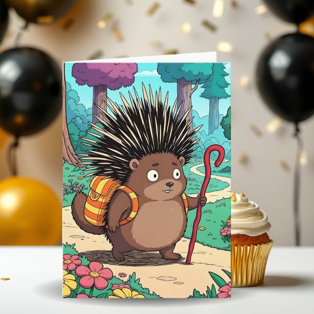 Niedlicher Geburtstag von Porcupine Grandson Karte (Von Creator hochgeladen)