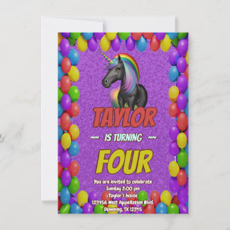 Niedlicher Geburtstagsaufenthalt von Cudly Unicorn Einladung