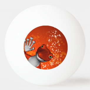 Niedlicher Gecko im Rot Tischtennisball