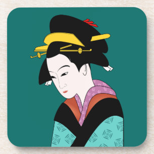 Niedlicher Geisha Getränkeuntersetzer