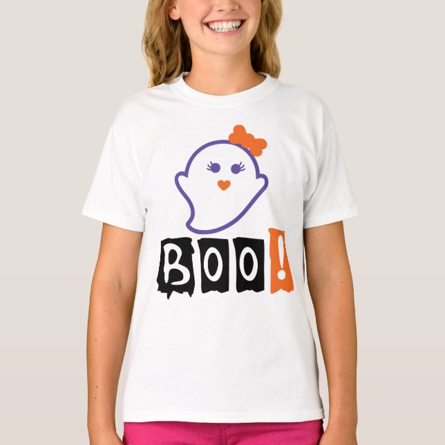 Niedlicher Geist, Boo Fun Halloween T-Shirt (Vorderseite)