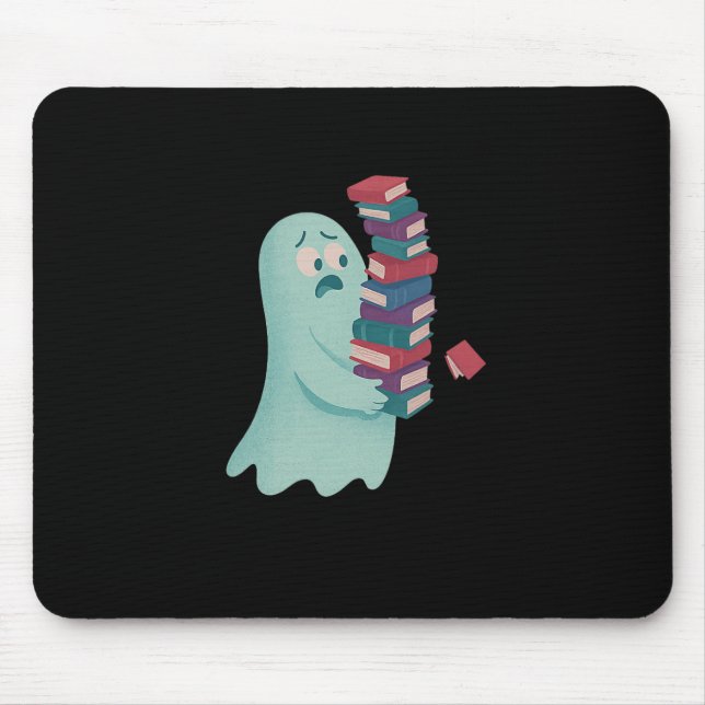 Niedlicher Geist, der zu viele Bücher führt Mousepad (Vorne)