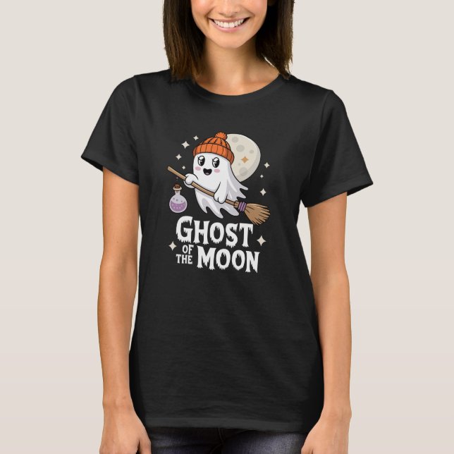 Niedlicher Geist des MondHalloween T-Shirt (Vorderseite)