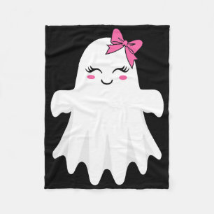 Niedlicher Geist mit Bow-Boo-Halloween-Kostüm für Fleecedecke