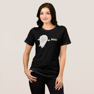 Niedlicher Geist mit Bow Boo Tri-Blend Shirt