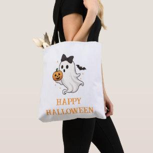Niedlicher Geist mit Bow und Pumpkin Halloween