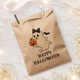 Niedlicher Geist mit Bow und Pumpkin | Halloween Geschenktütchen