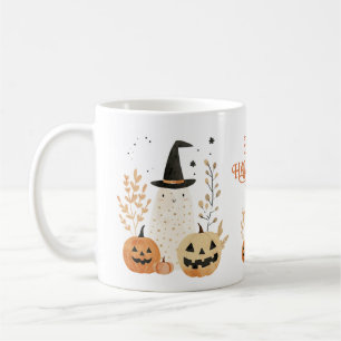 Niedlicher Geist mit Jack - o-Lanterns Happy Hallo Kaffeetasse