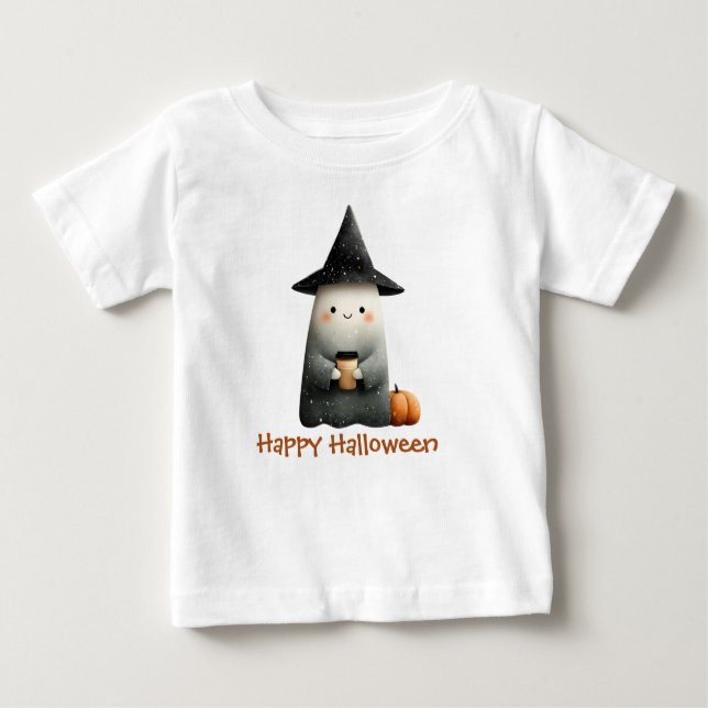 Niedlicher Geist mit Kaffeehaus Baby T-shirt (Vorderseite)