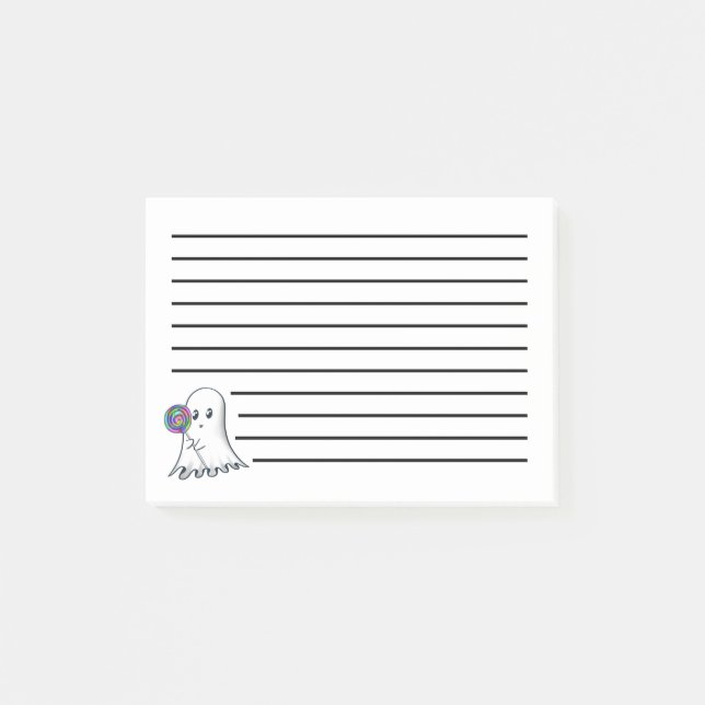 Niedlicher Geist mit Lolipop Post-It-Notes Post-it Klebezettel (Vorderseite)