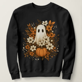 Niedlicher Geist mit Pumpkin & Fall Blume - Hallow Sweatshirt