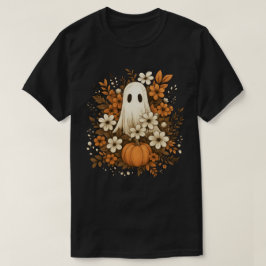 Niedlicher Geist mit Pumpkin & Fall Blume - Hallow T-Shirt