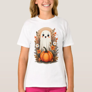 Niedlicher Geist mit Pumpkins Halloween-Herbstgesc T-Shirt