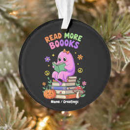 Niedlicher Geist "Read More Booooks" Witziges Hall Ornament
