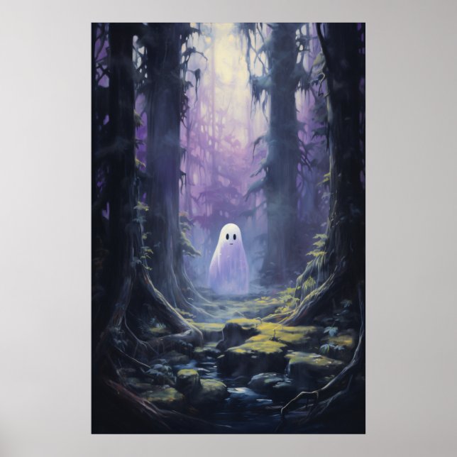 Niedlicher Geisterverlust im Spooky-Wald Poster (Vorne)