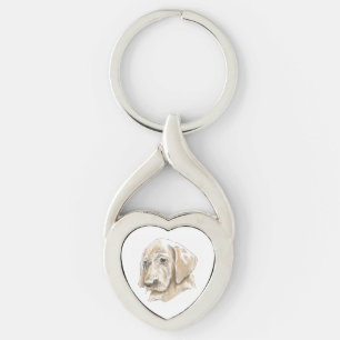 Niedlicher Gelbe Labrador Welpe Liebe Schlüsselanhänger