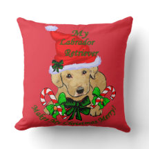 Niedlicher Gelbe Labrador Welpen Weihnachten