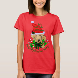 Niedlicher Gelbe Labrador Welpen Weihnachten T-Shirt