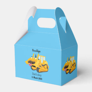 Niedlicher gelber Bulldozer-Comiczeichner Geschenkschachtel