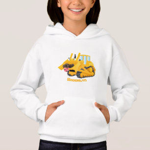 Niedlicher gelber Bulldozer-Comiczeichner Hoodie
