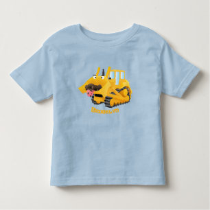 Niedlicher gelber Bulldozer-Comiczeichner Kleinkind T-shirt