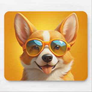 Niedlicher gelber Hund mit 🕶️ Mousepad