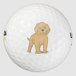 niedlicher gelber Labradgolf Golfball