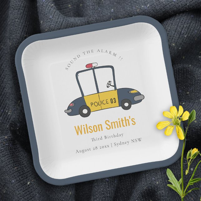 Niedlicher Gelber Polizeiwagen der Marine tötet je Pappteller (Von Creator hochgeladen)