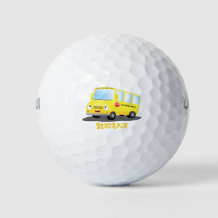 Niedlicher Gelber Schulbus-Cartoon Golfball
