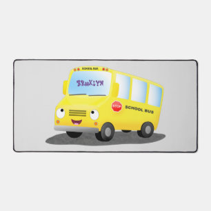 Niedlicher Gelber Schulbus-Cartoon Schreibtischunterlage