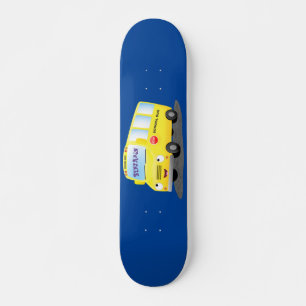 Niedlicher Gelber Schulbus-Cartoon Skateboard