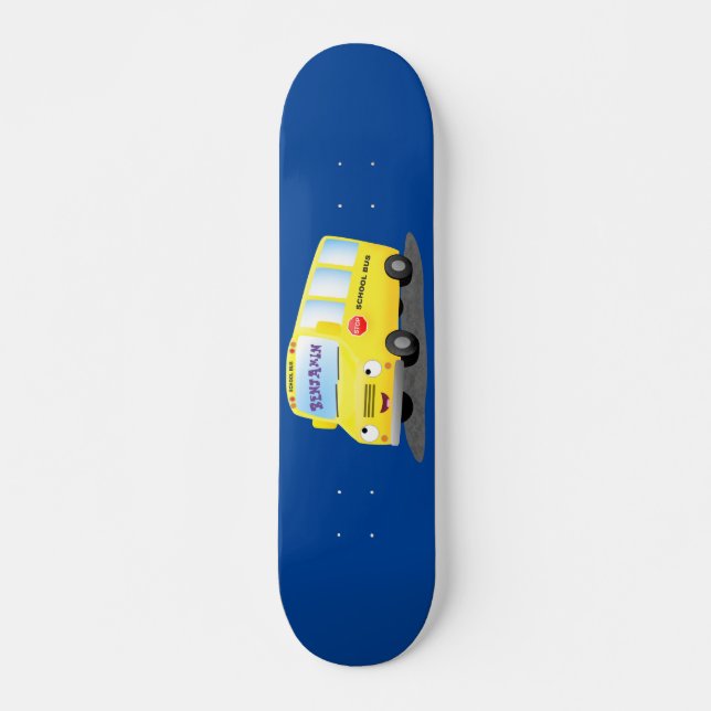 Niedlicher Gelber Schulbus-Cartoon Skateboard (Vorne)