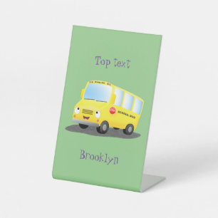 Niedlicher Gelber Schulbus-Cartoon Sockelschild