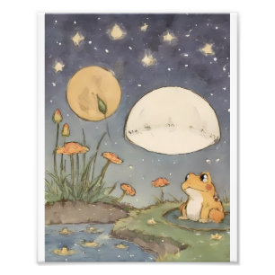 Niedlicher Gelbfrosch Zeichnend Fotodruck