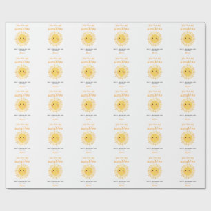 Niedlicher Gelbsonnenschutz-Valentinstag Geschenkpapier