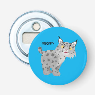 Niedlicher gemeiner Bobcat-Luchs-Cartoon Flaschenöffner