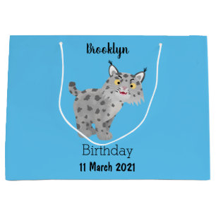 Niedlicher gemeiner Bobcat-Luchs-Cartoon Große Geschenktüte