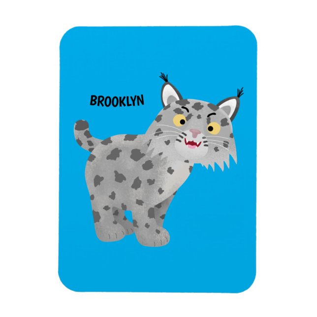 Niedlicher gemeiner Bobcat-Luchs-Cartoon Magnet (Vertikal)