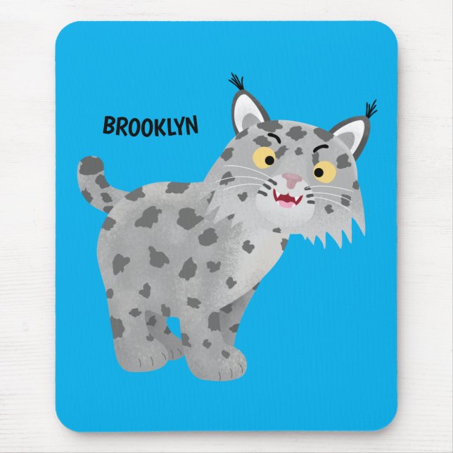 Niedlicher gemeiner Bobcat-Luchs-Cartoon Mousepad (Vorne)